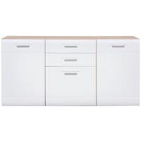 Comodă AURIS - alb/culoare lemn stejar, Modern, material pe bază de lemn (163,2/81,3/43,1cm) - Modern Living