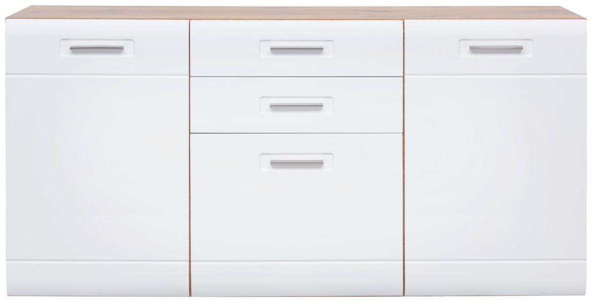 Comodă AURIS - alb/culoare lemn stejar, Modern, material pe bază de lemn (163,2/81,3/43,1cm) - Modern Living