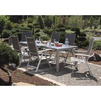 Gartengarnitur Urban 7-Teilig Platinfarben - Platinfarben/Anthrazit, Basics, Holzwerkstoff/Textil (160+60/98/74cm) - Acamp