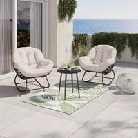 Set balcon Isabel - crem/negru, Modern, metal/textil - Bessagi Garden
