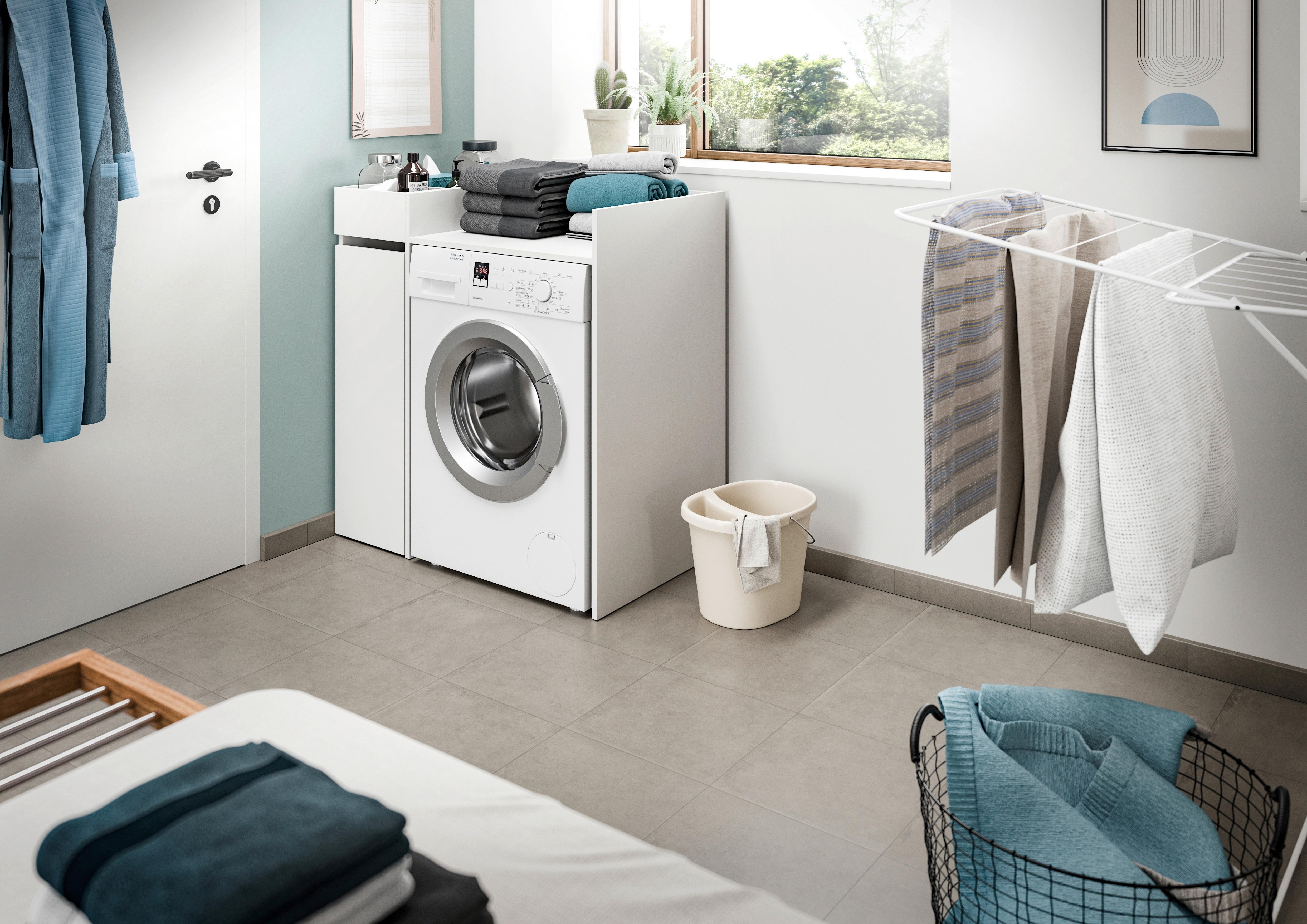 Omarica Za Pralni Stroj Free, Bela - bela, Moderno, leseni material (95/101/60cm) - MID.YOU