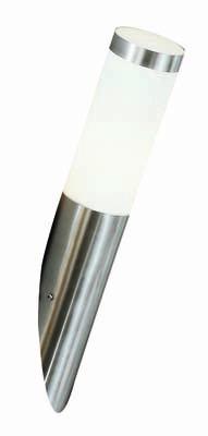 LED-Außenleuchte Boston max. 9 Watt - Edelstahlfarben/Opal, Basics, Kunststoff/Metall (7,6/38,7cm) - Globo
