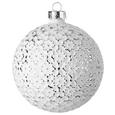 Christbaumkugel Lena Silberfarben/Weiß - Silberfarben/Weiß, Glas (8cm) - Mömax modern living