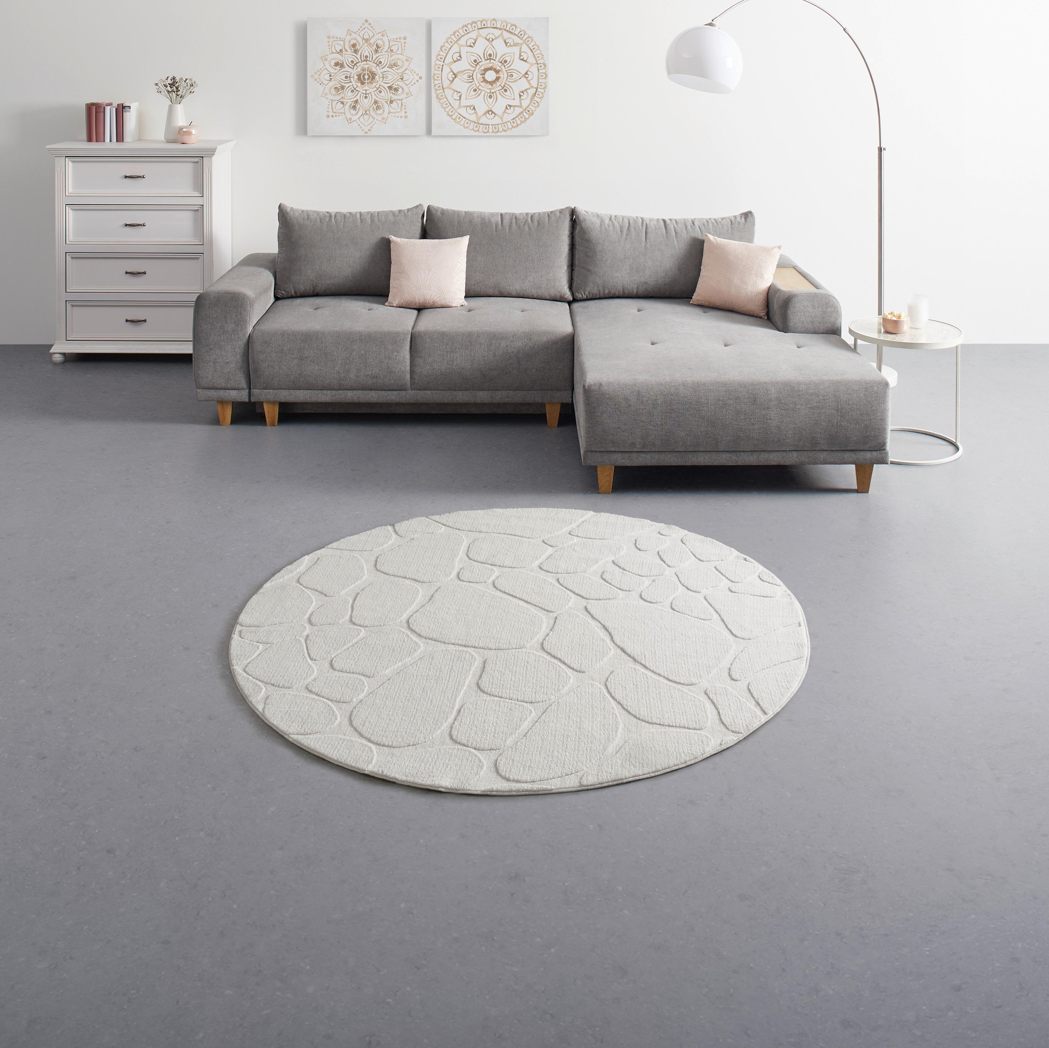 Hochflorteppich Wien Weiss Ø ca. 160cm - Weiss, Modern, Textil (160cm) - Mömax