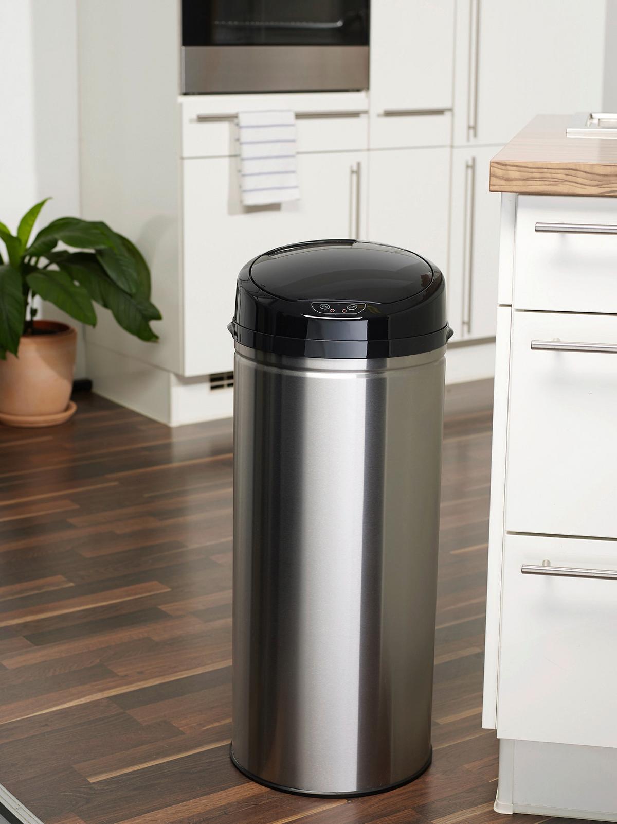 Coș gunoi Sensor cca. 42 l - argintiu/negru, Trend, plastic/metal (31/31/79,5cm) - Echtwerk