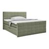 Boxspringbett Damon Grün ca. 180x200cm - Schwarz/Grün, KONVENTIONELL, Kunststoff/Textil (180/200cm) - Mömax