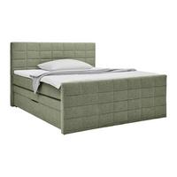 Boxspringbett Damon Grün ca. 180x200cm - Schwarz/Grün, KONVENTIONELL, Kunststoff/Textil (180/200cm) - Mömax
