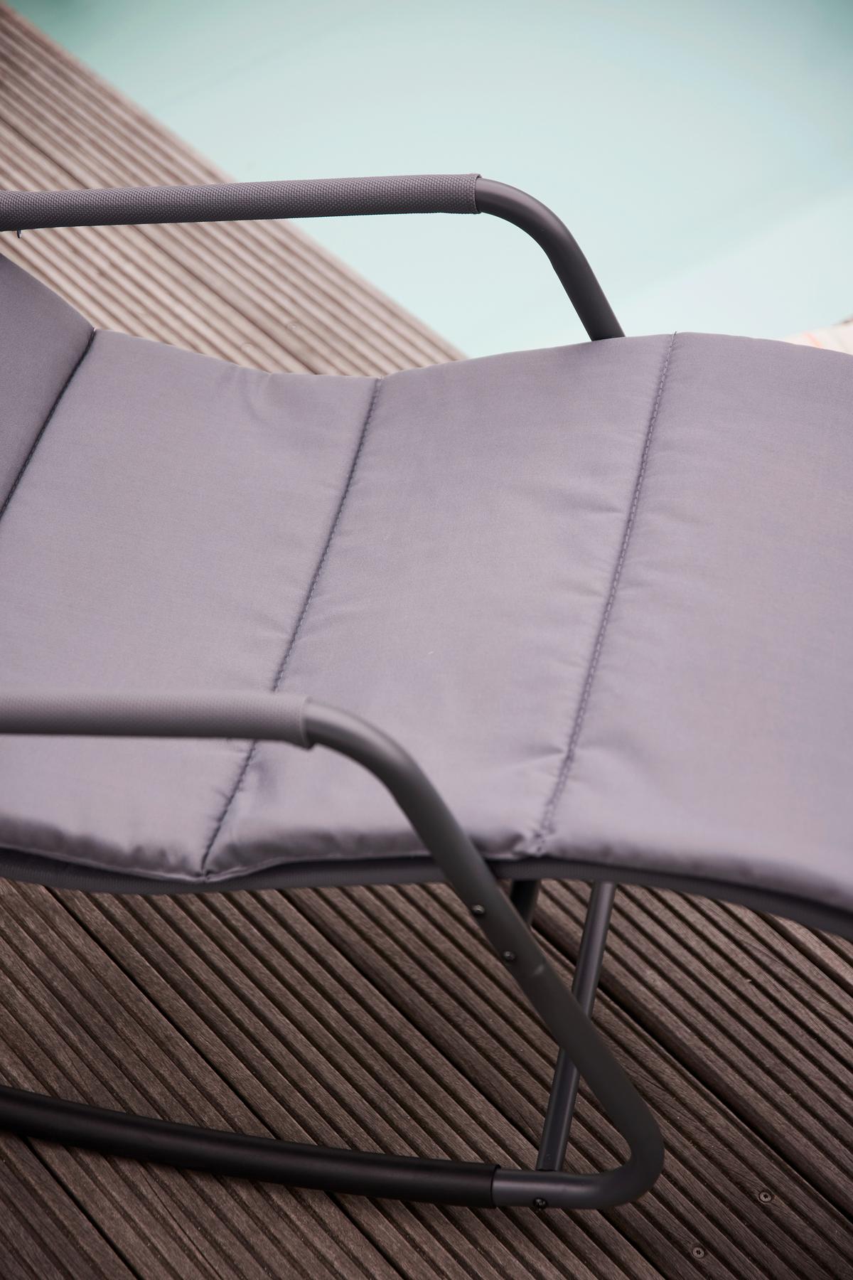 Sienna Garden Relaxliege ca.57x81x143cm Blaugrau - Blaugrau, KONVENTIONELL, Kunststoff/Textil (57/81/143cm) - Siena Garden