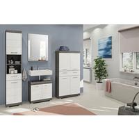 Kopalnica Scout, Antracit, Bela, 4-Delno - siva/bela, Moderno, umetna masa/leseni material (171cm) - MID.YOU