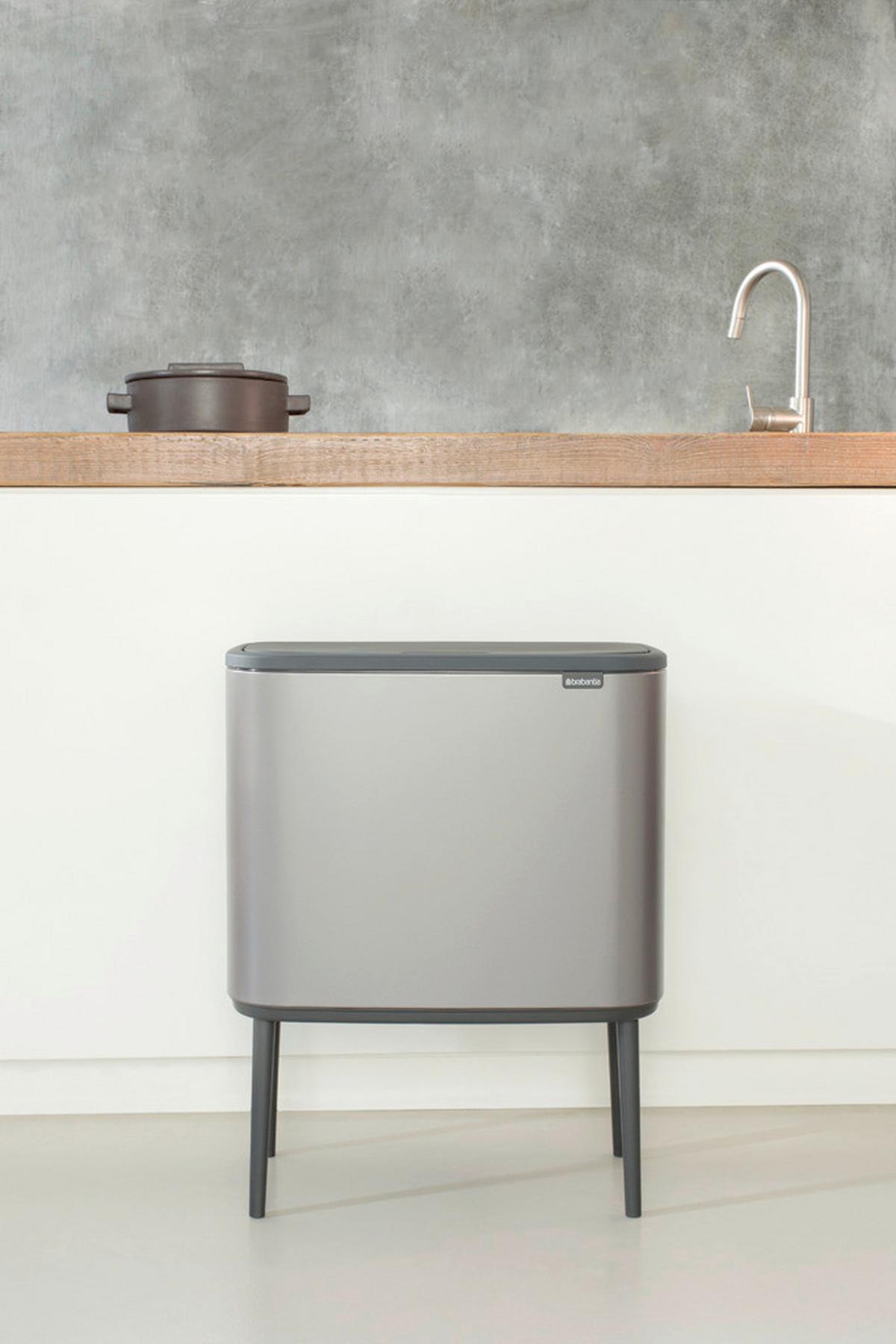 KOSZ NA ODPADY 315787 - czarny/szary, Design, tworzywo sztuczne/metal (/31,5null) - Brabantia