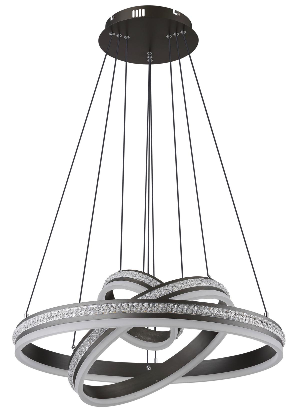 Viseča Led-svetilka Grouni, S Sijalko - barve titana/opal, Design, kovina/umetna masa (60/120cm) - Globo