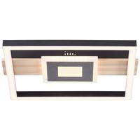 LED-Deckenleuchte Baldo Schwarz/Hellbraun max. 24 Watt - Hellbraun/Schwarz, Design, Holz/Kunststoff (5,5/29,5/27,5cm) - Brilliant