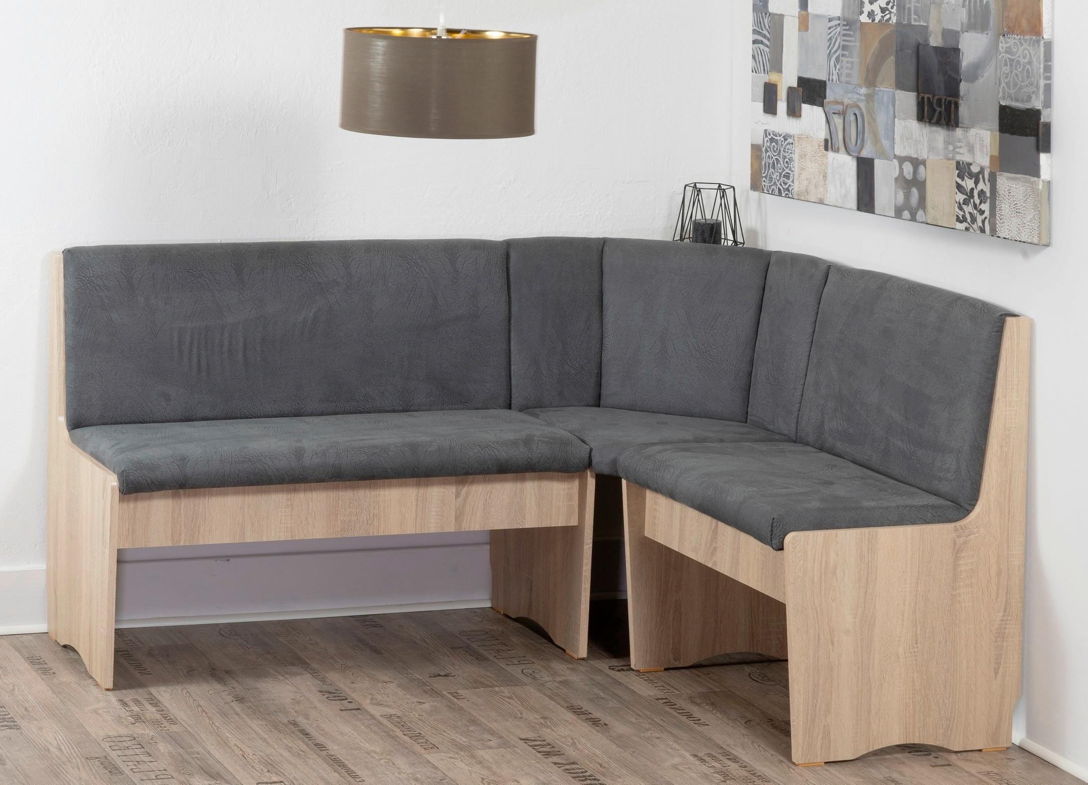 Eckbank Duisburg Grau/Sonoma Eiche - Grau/Sonoma Eiche, KONVENTIONELL, Holzwerkstoff/Textil (125/89/165cm) - P & B