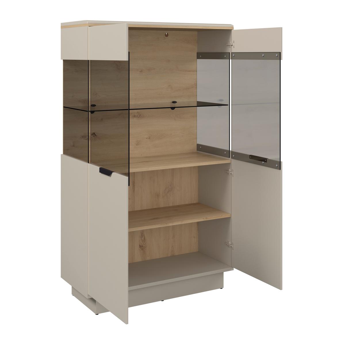 Vitrina Darius - kašmir/hrast Artisan, Trend, staklo/drvni materijal (88,5/148,3/37cm) - Modern Living