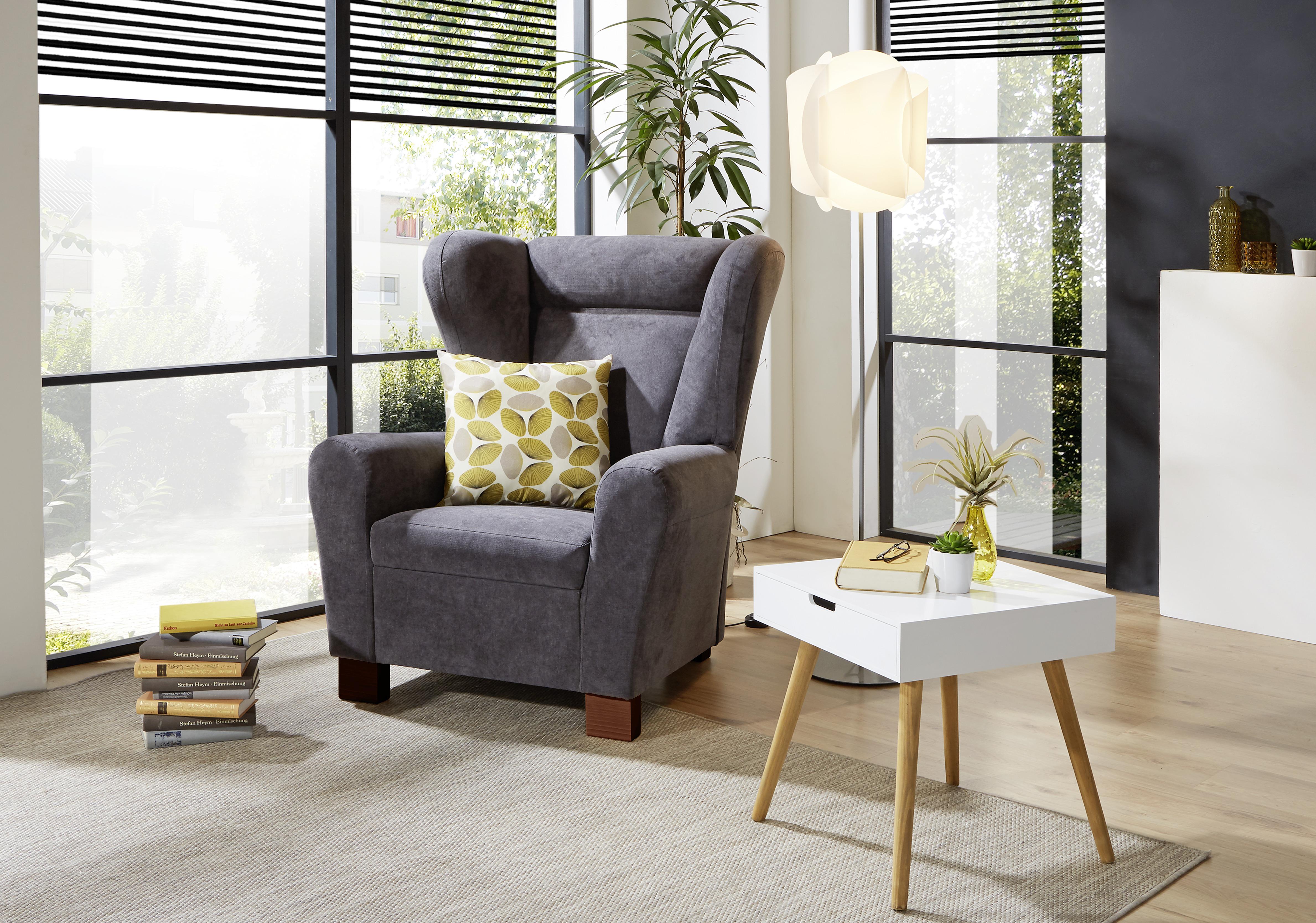 Fotelja Chandler - smeđa/antracit, Design, tekstil/drvo (95/109/97cm) - Mömax