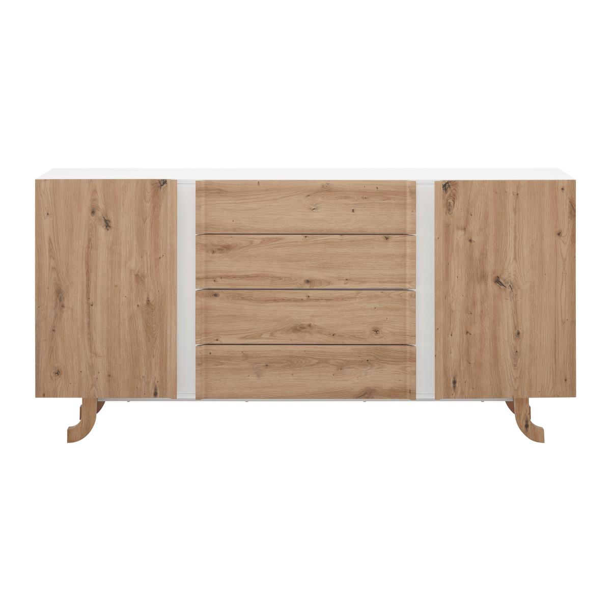 Sideboard Vira Kieferfarben/Weiß Echtholz - Weiß/Kieferfarben, MODERN, Holz (172/85/43cm) - Bessagi Home