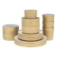 Kombinirani Servis Futuro White Sand, 16-Delni Set - bela/peščene barve, Trend, keramika - Creatable