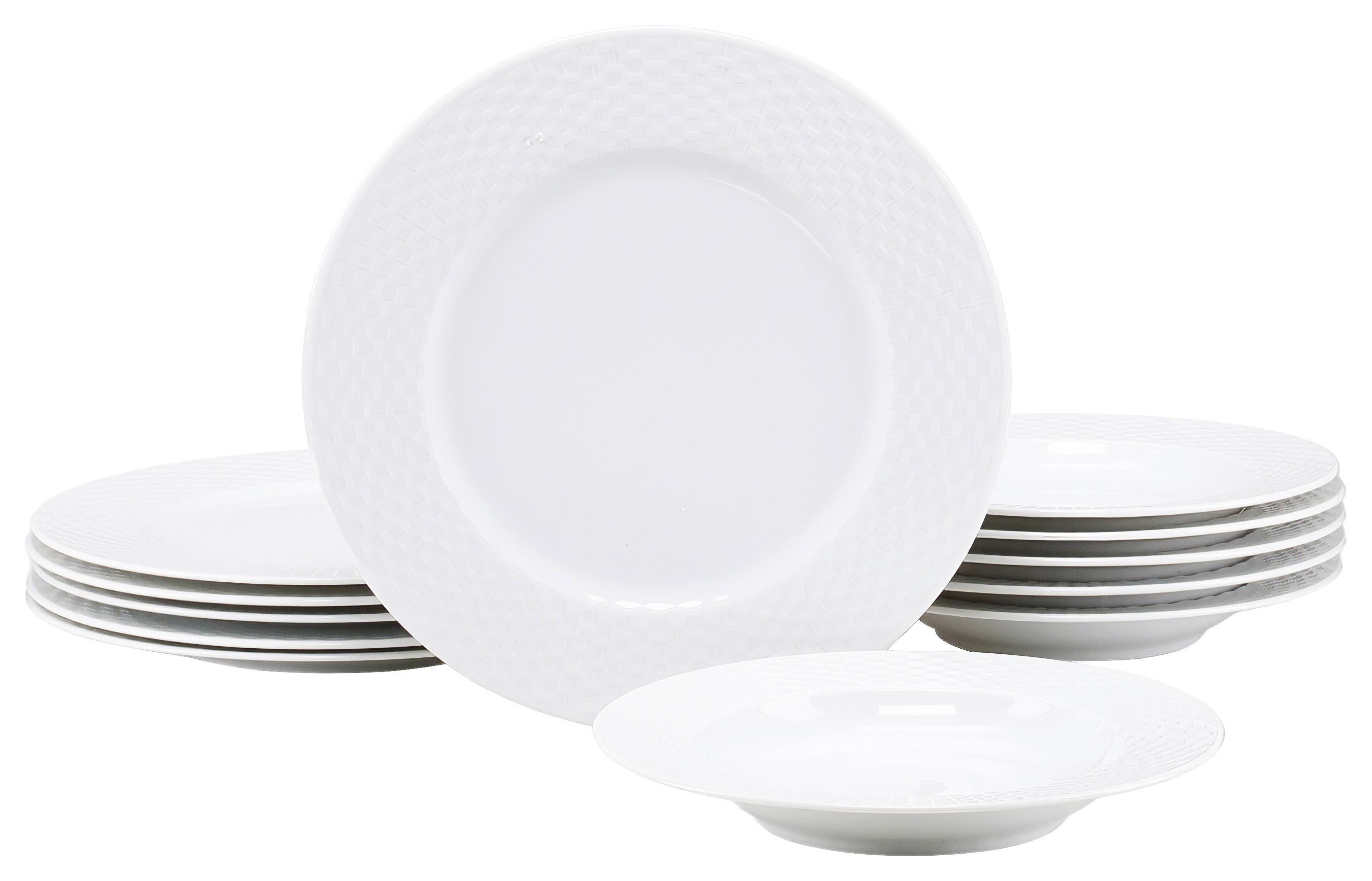 ZASTAWA STOŁOWA 24641, POLO BIAŁY - biały, Basics, ceramika - Creatable