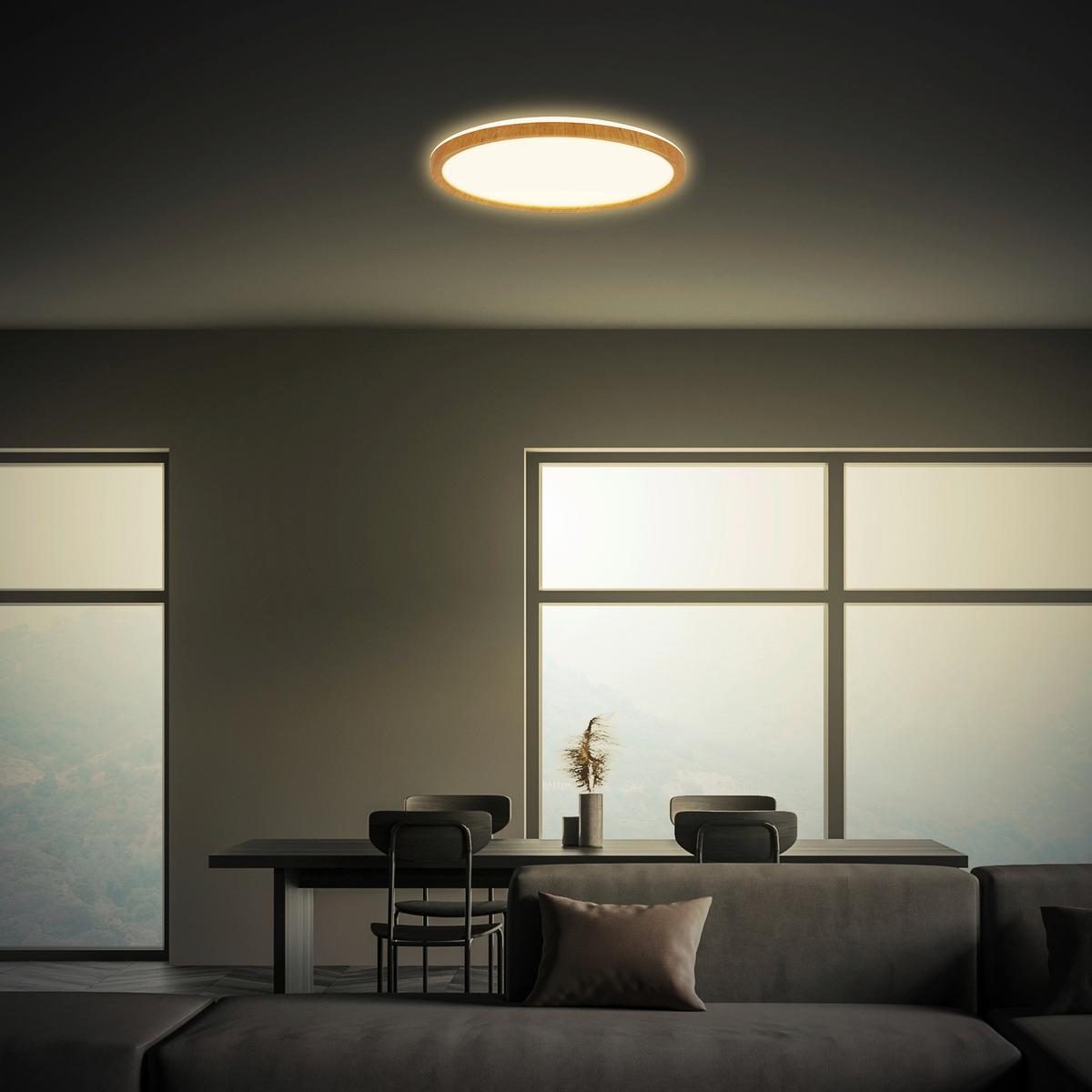 PANEL LED 7450314 TAVA WOOD - kolor dębowy, Modern, tworzywo sztuczne (29/3cm)