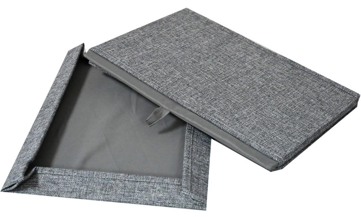 Faltbox Cindy ca. 23l - Grau, MODERN, Karton/Textil (38/26/24cm) - Mömax