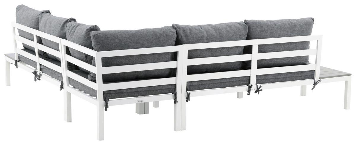 Loungegarnitur Odense ca. 133x167 cm Weiß - Weiß, KONVENTIONELL, Metall (133/167cm) - Gardenson