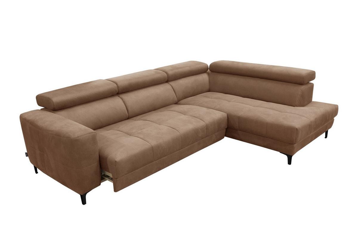 Kutna Garnitura Emma - smeđa/crna, Moderno, tekstil (301/83-102/210cm) - Modern Living