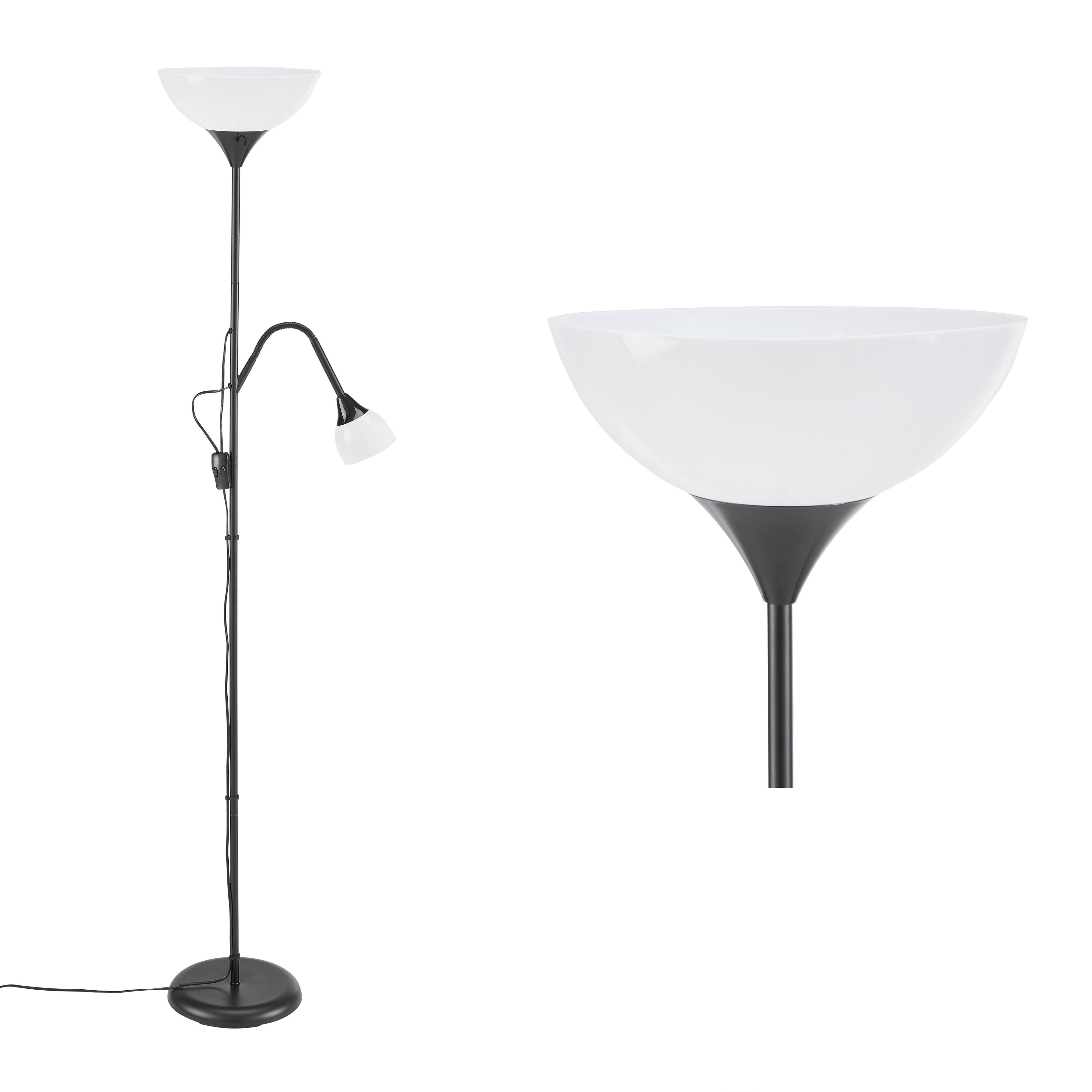 Podna Svjetiljka Vanessa - bijela/crna, Konventionell, metal/plastika (24/180cm) - Modern Living