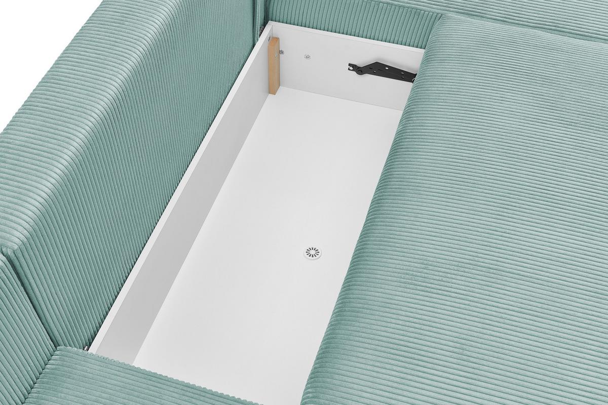 Coltar Kim - verde mentă, Modern, lemn (146/313/160cm) - Modern Living