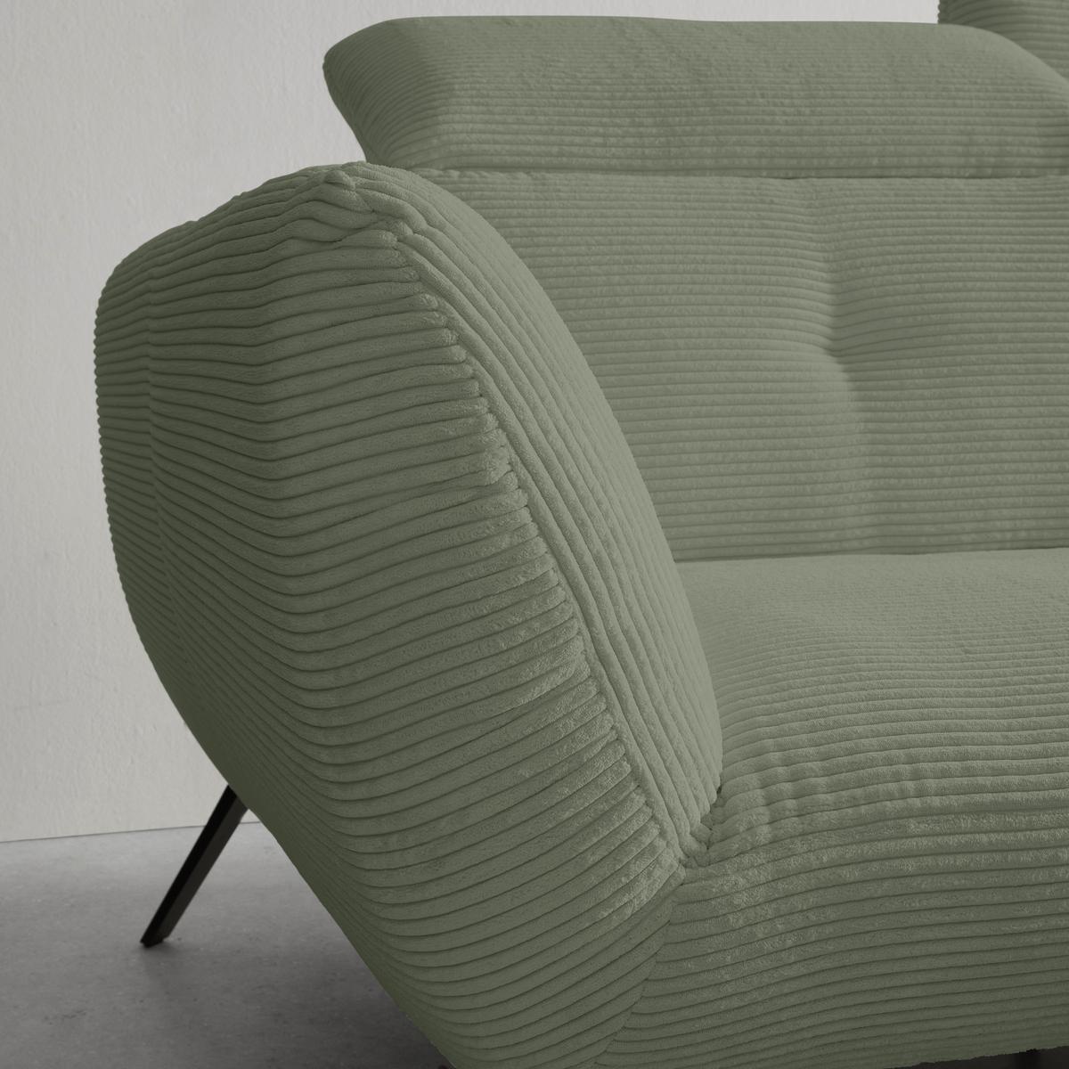 Wohnlandschaft Seattle Olivgrün - Schwarz/Olivgrün, MODERN, Holzwerkstoff/Textil (301/196cm) - Premium Living