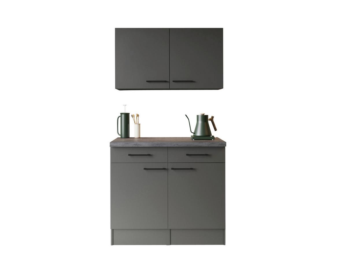 Buffet Oliver Grau - Schwarz/Eiche Artisan, Trend, Holzwerkstoff/Metall (100/200/60cm) - Respekta