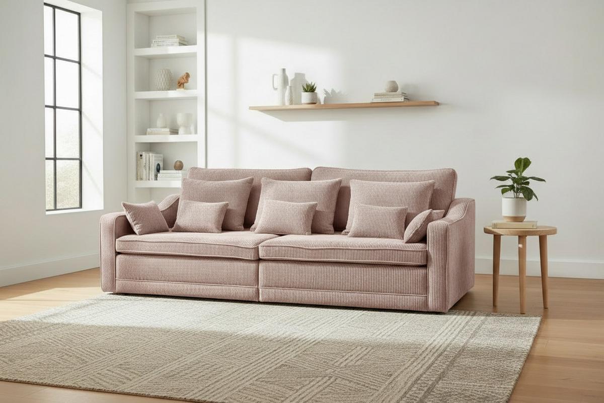 Canapea Bigsofa EVORA - grej, Modern, textil (276/71-92/137cm) - Modern Living