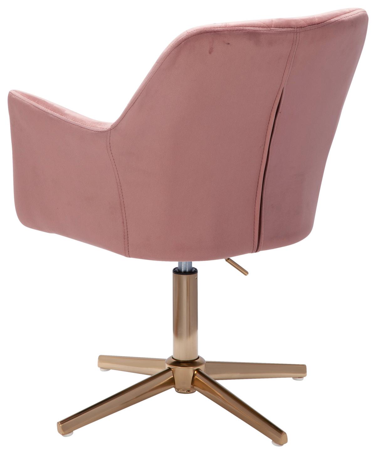 Naslanjač Wl6.306 - zlate barve/roza, Konvencionalno, kovina/tekstil (55/97/55cm) - MID.YOU