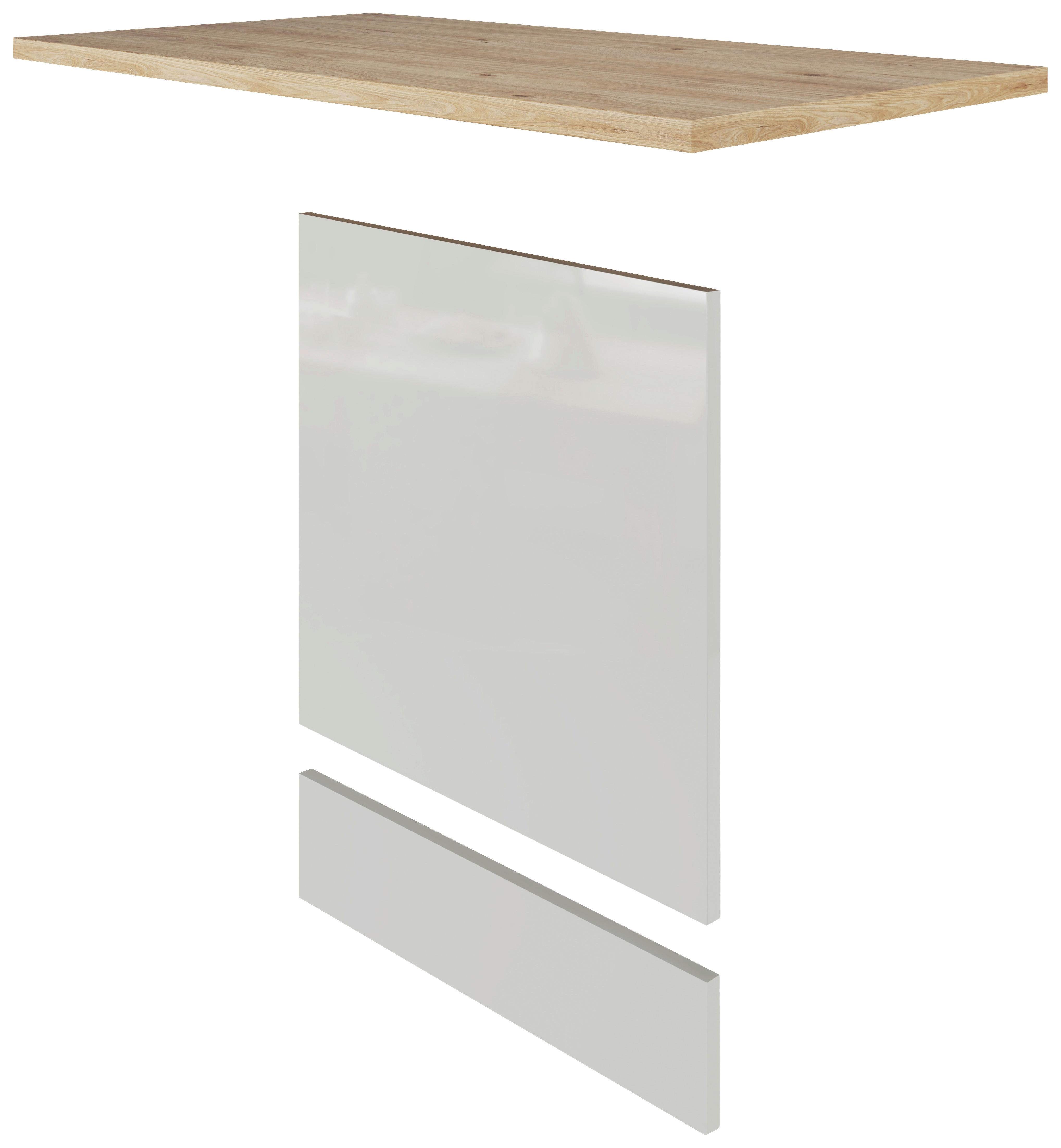 Küchenunterschrank Levi, in Lichtgrau glänzend - Grau, MODERN, Holzwerkstoff (110/60cm) - FlexWell