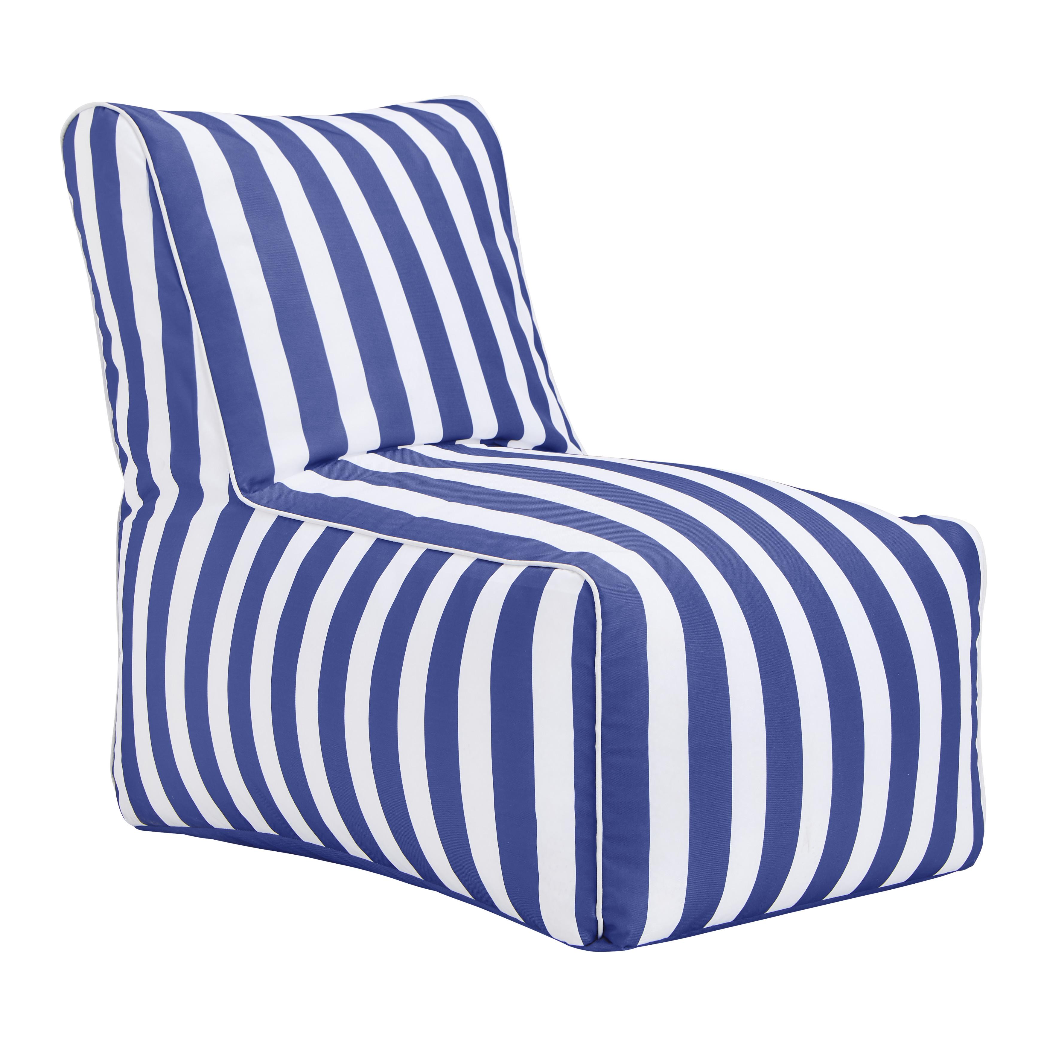 SITZSACK blau/weiß, Isabella, 90x90cm - Blau/Weiß, MODERN, Textil (90/90/60cm) - Bessagi Garden