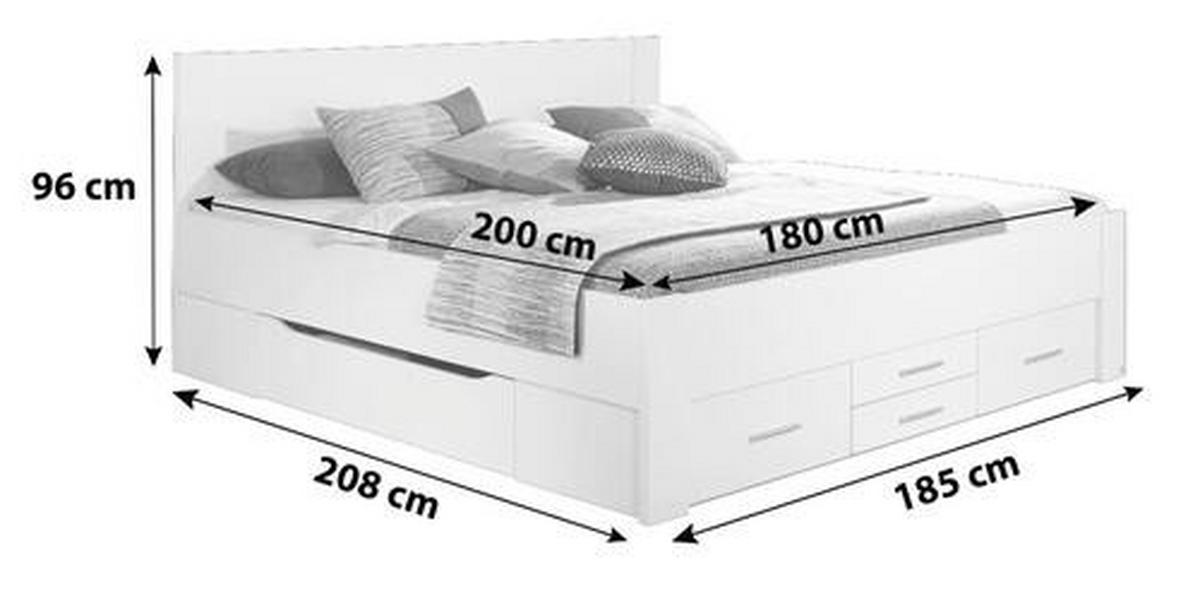 ŁÓŻKO ZE SCHOWKAMI ISOTTA - biały, Konventionell, materiał drewnopochodny (180/200cm) - Rauch Möbel