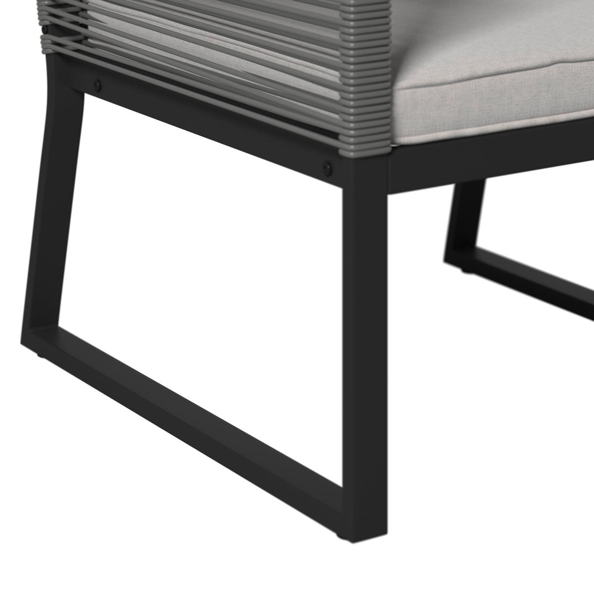 Set Vrtnih Stolov Toni, 2 Kos, Svetlo Siva - črna/svetlo siva, Moderno, kovina/umetna masa (57,5/73/60cm) - Bessagi Garden