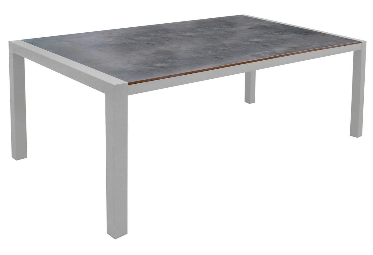 Gartengarnitur Urban 5-Teilig Metall/Textil/Holzwerkstoff - Platinfarben/Anthrazit, Basics, Holzwerkstoff/Textil (180/98/74cm) - Acamp
