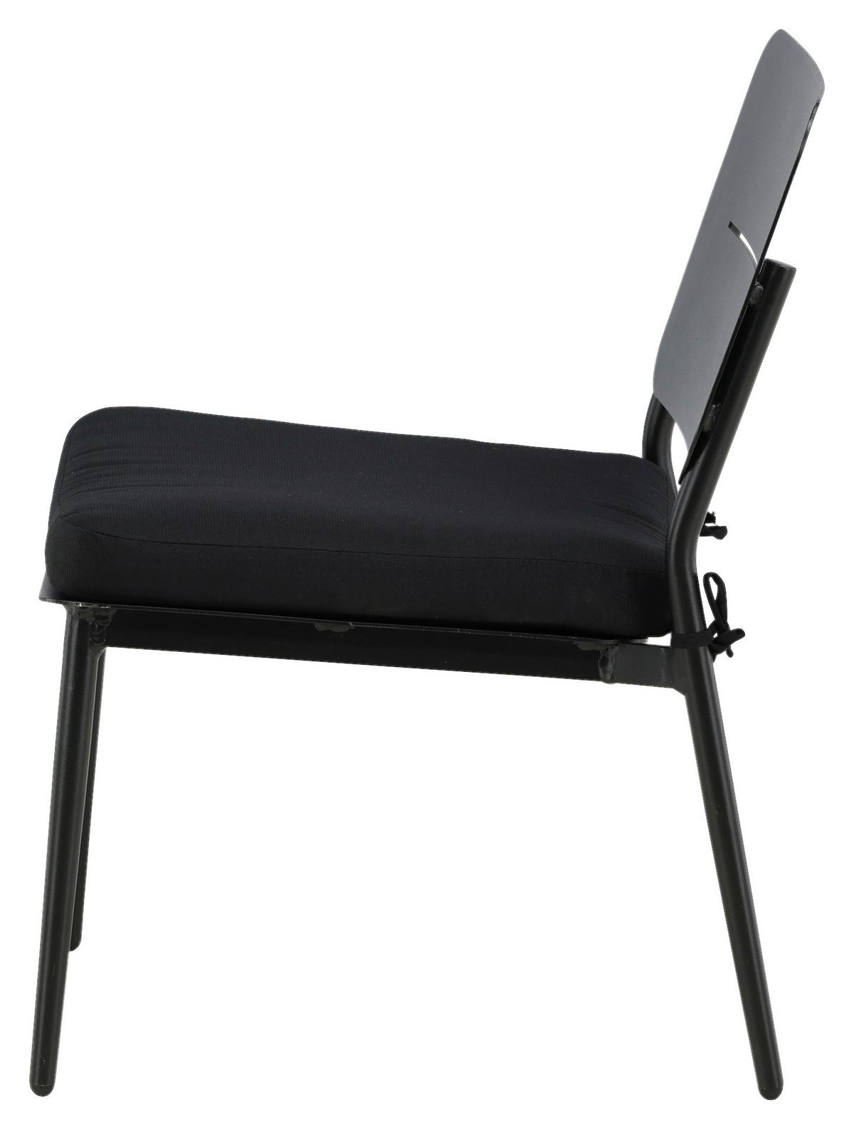 Loungesessel-2er Set Lina ca. 55x73x59 cm Schwarz - Schwarz, KONVENTIONELL, Textil/Metall (55/73/59cm) - Gardenson