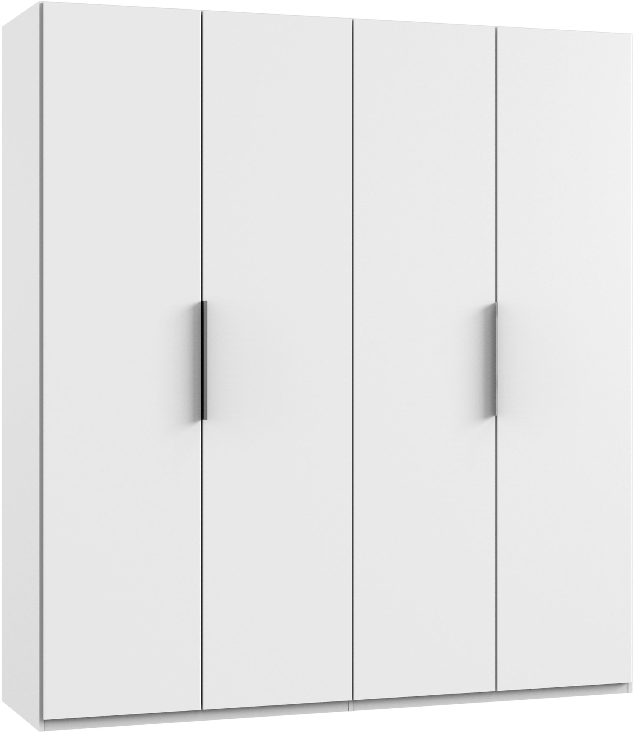 Drehtürenschrank Level 36A ca. 200x216x58 cm Weiß - Chromfarben/Weiß, MODERN, Holzwerkstoff (200/216/58cm) - MID.YOU