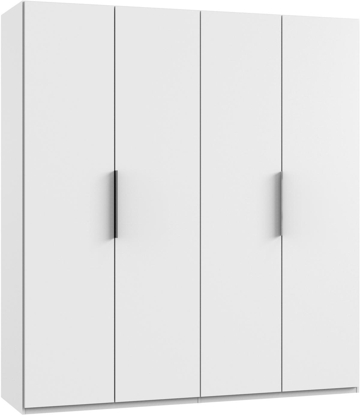 Drehtürenschrank Level 36A ca. 200x216x58 cm Weiß - Chromfarben/Weiß, MODERN, Holzwerkstoff (200/216/58cm) - MID.YOU