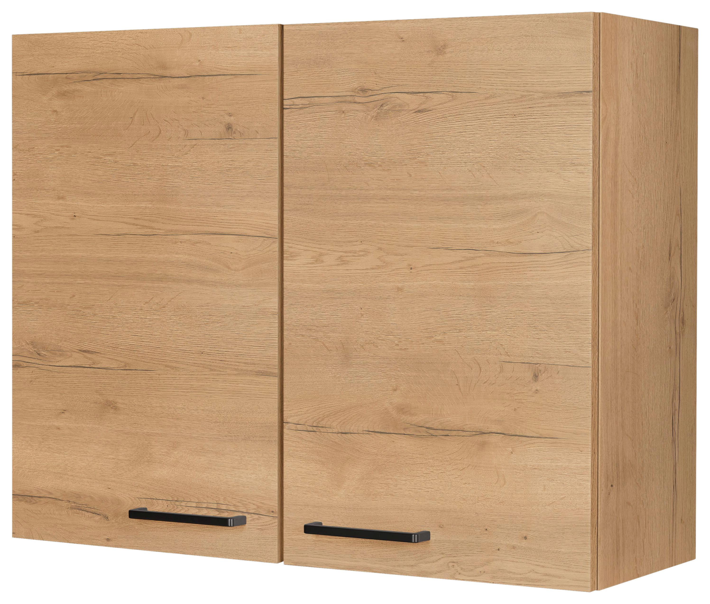 Küchenoberschrank Structura Eiche - Eichefarben/Schwarz, MODERN, Holzwerkstoff/Metall (90/72/35cm) - Nobilia