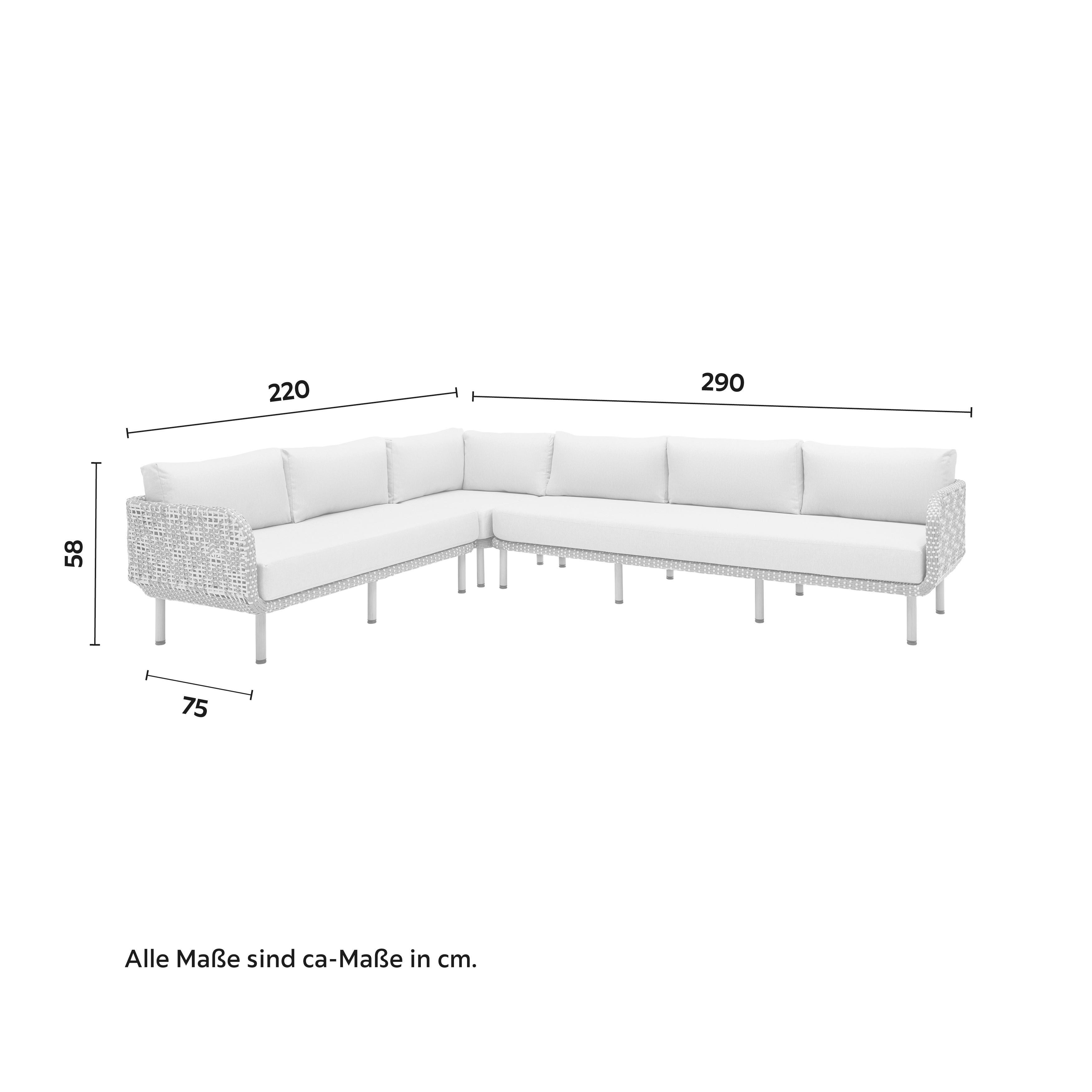 Kerti Garnitúra Positano - Natúr/Világosszürke, modern, Műanyag/Fém (220/290cm) - Bessagi Garden