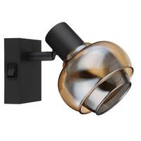 Strahler Tokki Schwarz max. 40 Watt - Schwarz, Basics, Glas/Metall (10,5/13,5/12,5cm) - Globo