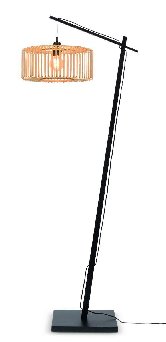 Stoječa Svetilka Bromo, Črna, Bambus - črna/naravne barve, Trend, les (176/40/68cm) - Good & Mojo