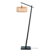 Stoječa Svetilka Bromo, Črna, Bambus - črna/naravne barve, Trend, les (176/40/68cm) - Good & Mojo