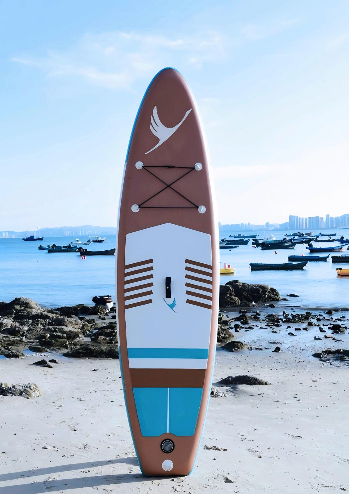 Stand-Up Paddle Board Blau/Braun ca. 305cm - Blau/Braun, KONVENTIONELL, Kunststoff (305/81/15cm) - Mömax