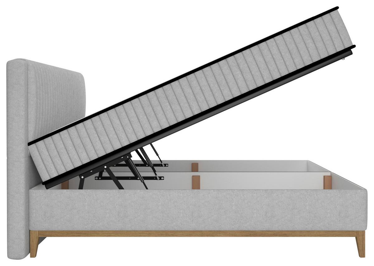 Bett Elena Silberfarben ca. 200x200cm - Silberfarben, KONVENTIONELL, Holz/Holzwerkstoff (200/200cm) - Sembella