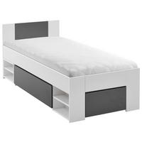 Bett Bett Azurro 2-90 Weiß/Anthrazit - Anthrazit/Weiß, MODERN, Holzwerkstoff (90/200cm) - Mömax