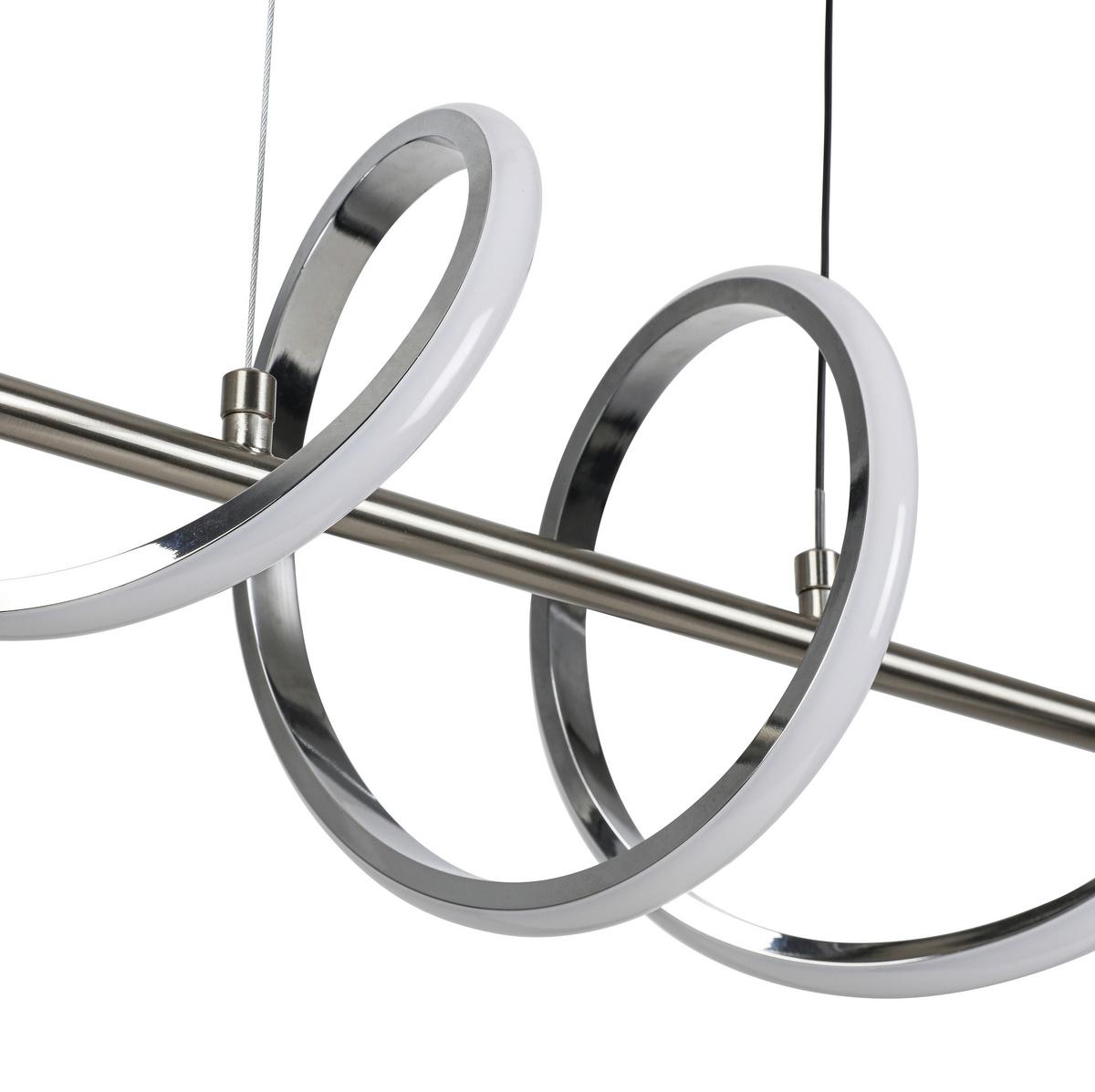 LED-Hängeleuchte Lina Chrom-/Nickelfarben max. 20 W - Chromfarben/Nickelfarben, MODERN, Kunststoff/Metall (20/80/120cm) - Mömax