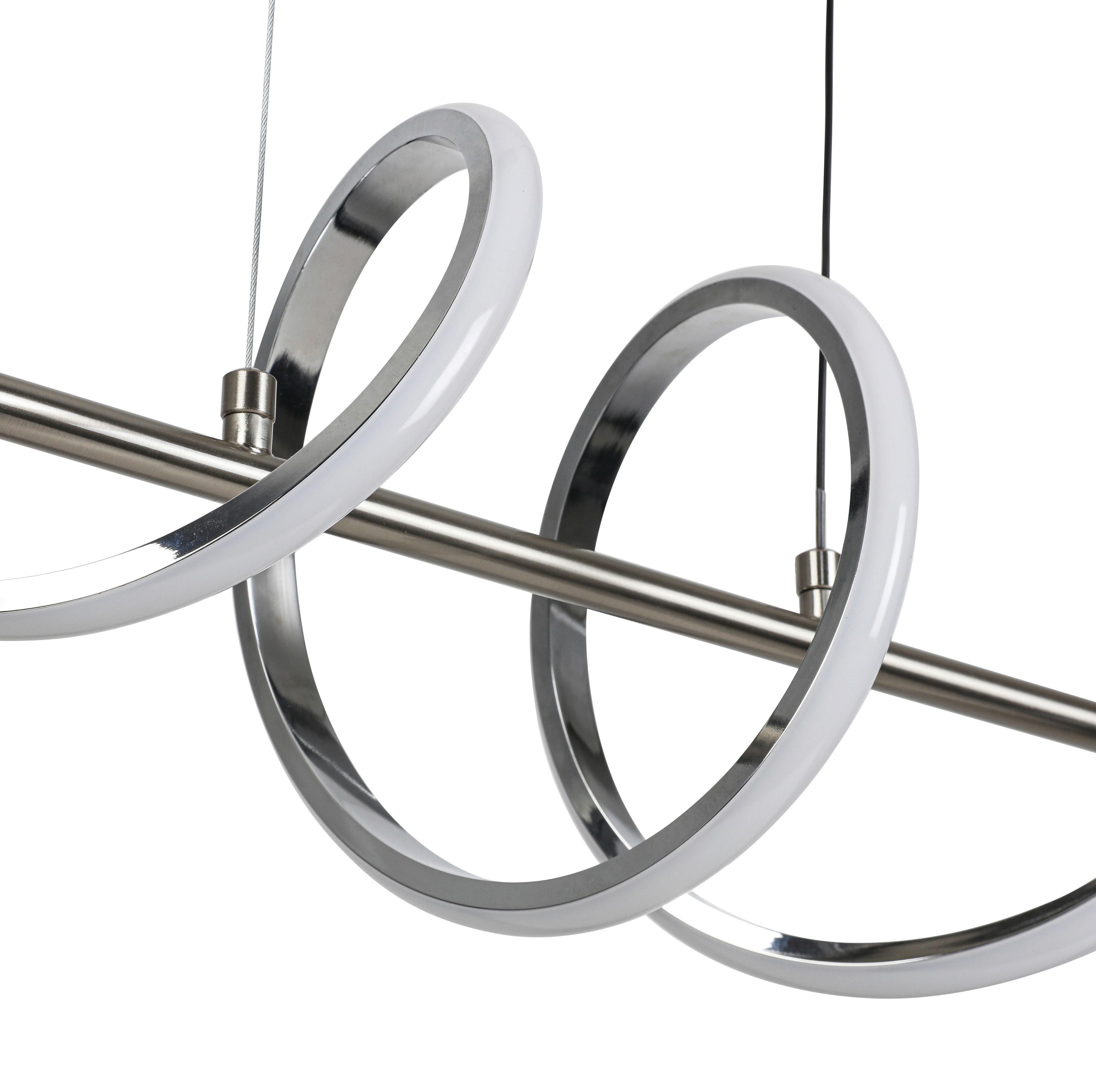 LED-HÄNGLAMPA LINA - kromfärg/nickelfärgad, Modern, metall/plast (80/20/120cm) - Mömax